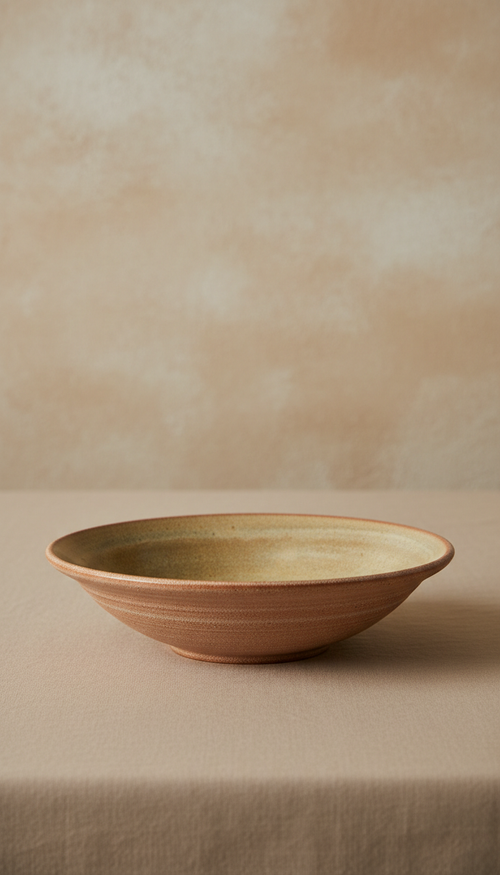 Bowl de pasta de cerámica con borde esmaltado